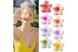 Huiguli 8 Pezzi Capelli Fiori Clip, Grande Fiore Hawaiano Clip Fiore Fermagli Capelli Donna Moda per Acconciature per Donne e Ragazze, Regalo per Natale