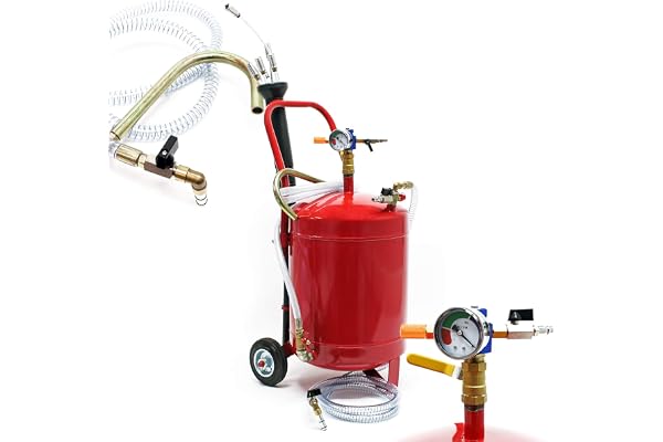 WilTec Aspirateur Extracteur d’huiles usées pneumatiques Réservoir de 22,7l pour récupération et vidange