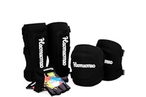 RUNDONG Knee Pads for Kids/Youth/Child, Soft Knee Pad Elbow Pads with Bike Gloves, Toddler Safety Protective Gear Set for Roller Skates Cycling BMX Bike Skateboard Inline Skatings Scooter Riding Sports