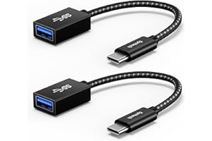 Syntech USB C to USB 3.2 Adapter[2 pack], USBC Male to USBFemale, Converting USBC Thunderbolt 3 to USB3.2 OTG Cable, Compatible with iPhone 17/16/15Pro Max, iPad Mini/Pro MacBookPro/Air and More
