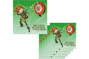 P'TIT Clown - 14069 – Papierservietten Robin des Hood – offizielles Lizenzprodukt – perfekt für Kindergeburtstag – 6 Stück – 33 x 33 cm