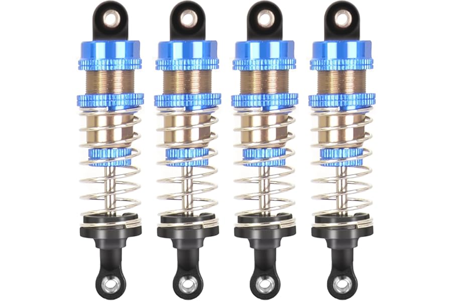 RcThjia Oiled 4Pcs 66mm Aluminum Oil Shock Set for 1/12 1/14 1/16 RC Cars - Front/Rear Upgrade Compatible with WLtoys 144001, 124019, MJX 16208, HBX