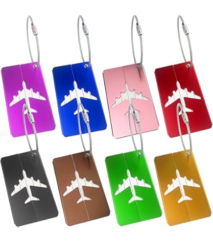 Etichette Valigie In Silicone - 10 Pezzi Colorati Con Anelli Acciaio, Targhette Bagaglio Aereo - Foto 11