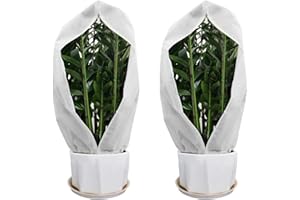 UBJUBT 2PCS Plant Fleece Frost Protection Jackets, 80x120CM Garden Fleece Frost Protection for Plants with Zipper Drawstring, Plant Covers for Potted Plant Winter Plant Protection (80x120cm/2PCS)