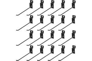 HMKESOTERIC 20 Pz Ganci per Pannelli Forati, Ganci Pannello Portautensili, Gancio per Pannello Forato Portautensili, Ganci per Pegboard Hooks in Metallo per Pannelli Forato Garage Negozi di Supermercati (15CM)