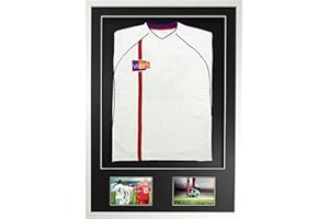 Vivarti DIY Adulto 3D montado + Doble Apertura Camiseta Deportiva Marco de Pantalla 61 x 91.5cm - Marco Blanco, Montaje Negro, Tarjeta de Respaldo Negro