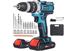 blayram Perceuse Visseuse Sans Fil 21V, Visseuse Devisseuse Sans Fil avec 2 Batteries 1500mAh, 35Nm Perceuse Percussion, 3 en 1 Perceuse Sans Fil - Vissage, Perçage et Perçage à Percussion