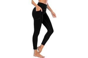 OVRUNS High Waist Gym Leggings for Women Yoga Pants with Pockets Workout Running Compression Leggings for Women