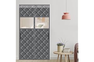 LALAGO Magnetyczna izolacja termiczna kurtyna drzwi, 110 x 220 cm, zasłona termiczna z izolacją na zimno i Ealdo, przyjazna zwierzętom, na balkon, do salonu (z oknem)