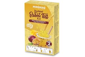 MiruMiru - Kit Bubble Tea - Perle di Mango e Nettare di Frutto della Passione e Tè Oolong (6 bevande, Cannuccia in carta riciclata incluse)
