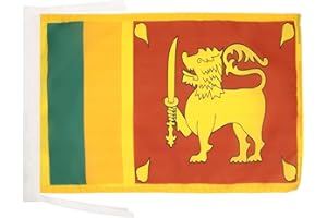 AZ FLAG - Sri Lanka Flag - 18'' x 12'' - 100% Polyester Sri Lankan Small Banner with Two Cords - Fade Resistant - Vivid Colors - 18x12 in - 45x30 Cm