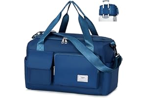 FIORETTO for Ryanair Airlines Cabin Bags 40x20x25 Underseat Travel Hand Luggage Carry on Bag Weekend Overnight Duffle Holdall Bag for Women and Men with Shoulder Strap Navy Blue