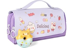 Vicloon Duży piórnik, duża pojemność, piórnik, wiele przegródek, artykuły biurowe, kosmetyczka, uwalniający stres piórnik, uczniowie, dziewczęta, chłopcy, nastolatki, organizer do przechowywania,