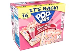 ‎POP TARTS Kellogg's Pop-Tarts Milchshake, mattierter Erdbeer-Milchshake, 800 ml, 16 Karat