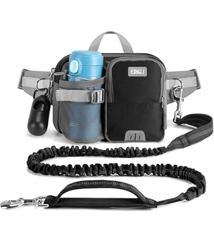 Guinzaglio Cintura TUDEQU Guinzaglio Da Corsa 4 In 1 Con Marsupio - Per Jogging, Trekking E Passeggiate Con Il Cane Cintura Running Cane