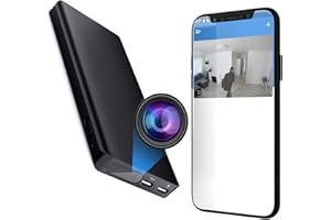 JUSTSTONE Hidden Camera, Mini Portable Camera, 10000mAh Rechargeable, 1080P Security Camera Nanny Cam for Home or Outdoor,No WiFi Needed