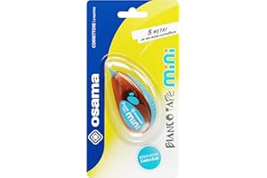 Osama, Biancotape Mini - Cinta Correctora Blanca, 1 Pieza, 8 M - Set Cintas Correctoras Ideal para Material Escolar y Papeleria Oficina, Útil para Borrar y Escribir con Alta Cobertura, Multicolor