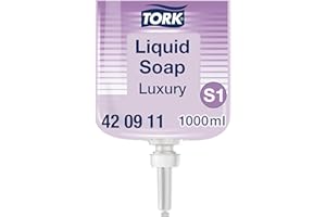 Tork Jabón Líquido Luxury S1, Desinfectante con Aroma Floral, 1000 ml, 420911