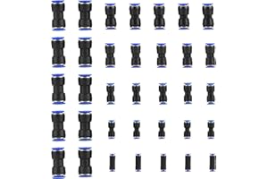 HUAZIZ 35 Pezzi Pneumatico Connettore Raccordo Pneumatico connettori per tubo dell'aria raccordi a innesto rapido a innesto Connettori in Plastica per Tubo(4mm 6mm 8mm 10mm 12mm 14mm 16mm)