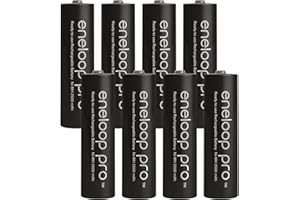 8er Pack Panasonic Eneloop PRO XX AA/Mignon Akkus 2550 mAh Hochleistungs NI-Mh Akku Batterien in Kraftmax Akkubox V5