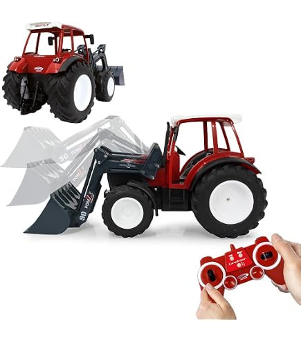 Kids Globe Tractor RC 2.4 GHz Bulldog Azul De 27 Cm – Con Carga Frontal Y Luz, Para Niños De 6 Años