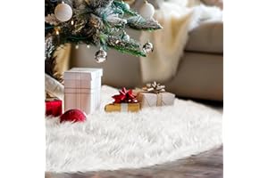 ZEXWIXS Weihnachtsbaum Decke Weißer, 78CM Christbaumdecke Rund, Tannenbaum Decke, Plüsch Weihnachtsbaumdecke, Kunstfell Weihnachtsbaum Teppich Unterlage, Christbaum Decke für Christbaumschmuck Weihnachtsdeko