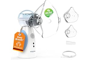 ‎HORIZON HEALTH TEC Easy Breath® Plus – BPA-Chemie frei & laborgeprüft. Flüsterleises Inhalationsgerät für Kinder & Erwachsene. Tragbar, wiederaufladbar, Vernebler Inhaliergerät mit Smart Fill® – für optimale Behandlung