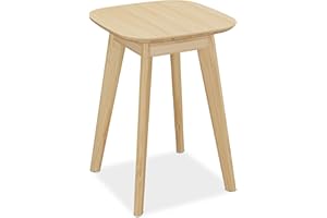 Relaxdays Sgabello in bambù per Cucina, Bagno e Salotto, HxLxP: 46 x 33 x 33 cm, Sgabellino per Piante, Colore Naturale