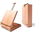 Wooden Table Box Easel - Artist Easel and Wood Table Sketching Box, Portable Desktop Storage Table for Adults and Easels to Enjoy Hours of Drawing and Painting