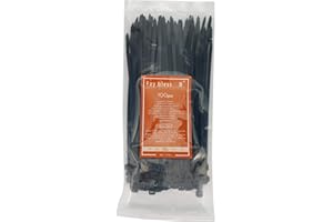 FAY BLESS Cable Ties 8 Inch Black Nylon Zip Tie 50 LB 100 PCS for Christmas Light Tree