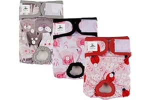 UFO PET Wiederverwendbare Hunde Windeln Weiblich, Läufigkeitshose für Hündinnen S (3 Stück), Hochsaugfähige Hundewindeln für Hündinnen mit Starkem und Flexiblem Verschluss - Rosa Blume