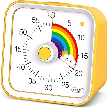 Timer Analogico Visivo, 55 Minuti, Timer Da Cucina, Adatto A Bambini E Adulti Display Conto Alla Rovescia Display Tempo Rimanente Allarme Acustico 98529258