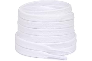 Stepace 2 paia Lacci Piatti in 100% Cotone (largi 8 mm) Stringhe per scarpe da ginnastica, scarpe da lavoro, scarpe sportive, scarpe da corsa