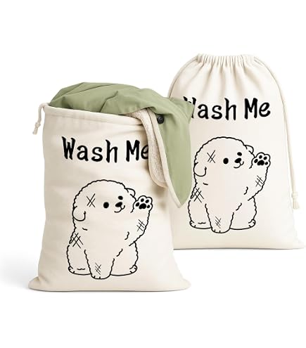 Lot De 2 Grands Sacs à Linge En Toile Avec Cordon - 50x60 Cm, Rangement Vêtements Sales, Jouets, Tricots - 9