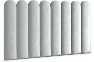Muralo Stoppad Väggpanel Magic Velvet Ljusgrå - 20x60 cm | Tjock skumstoppning under ett mjukt tyg, färdigsytt och monteras m