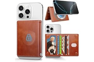OCASE Portefeuille Magnétique avec 5 Emplacements Cartes, Blocage RFID, Cuir Synthétique pour iPhone Séries 16/15/14/13/12 (Exclu Séries Mini) et Coque per MagSafe - Brun