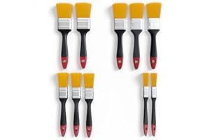 EQUIP TRADE Professional No Loss Paint Brushes for Decorating | Suitable for All Paints | For Home Walls, Ceilings, Trims | Sizes: 0.5", 1", 1.5", 2" | Pack of 10 | Premium Bristles