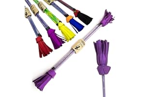 Juggle Dream Picasso Flowerstick avec Baguettes en Silicone Ultra Adhérentes. Bâton du Diable pour Jongler et Danser (Violet/Argent/Violet Pompons)