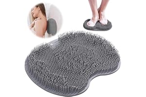KIKVTER Piedi Scrubber per Doccia, Pediluvio Massaggiatore Piedi, Tappetino in Silicone Antiscivolo, Spazzola Schiena Doccia, Spugna Doccia Silicone, Pad Massaggio Schiena con Ventose, Esfoliare