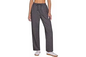 Demegimi Pantaloni Sportivi Donna a Vita Alta con Tasche Pantaloni della Tuta Donna in Cotone a Gamba Larga Pantaloni Jogger Leggeri con Coulisse per Jogging Fitness Sport Yoga