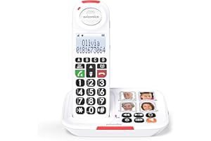 Swissvoice Xtra 2155 Big Button Phone for Elderly with Answering Machine -Cordless Big Button & Amplified Telephones - Hearing Aid Compatible Phones - Dementia Aids for the Elderly - Simple Telephone
