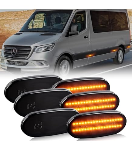 Blinkleuchte Mercedes Furgoneta WISGOL Cubierta Para Intermitente De Espejo Retrovisor Sin Bombilla Para MB Sprinter (906) 2006-2018 (907/910) 2018-up 30-50 (2E) 2006-2016 (izquierda Clara Intermitente Espejo Sprinter