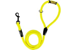 AVANZONA Guinzaglio per addestramento classico per cani, corda in nylon, prodotto in Spagna, per cani di piccola, media e grande taglia. 120CM. Giallo.