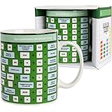 Gift Republic - Tazza con foglio di calcolo con scorciatoie, colore: verde, bianco, GR490116, 375 ml