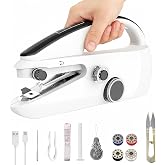 Portable Electric Sewing Machine, Qoosea Mini Manual Sewing Machine for Beginners, Easy Use Dual Sewing Speeds, Mini Sewing M
