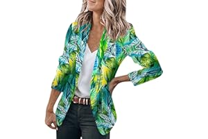 WWricotta Blazer Femme Chic Et Elegant - Revers Devant Ouvert Slim Fit Manteau Cardigan Coupe AjustéE Blazer LéGer Bureau Blazer Fluide Femme