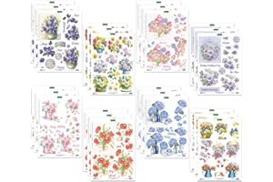 Katy Sue Designs Pretty Flowers 3D Die-Cut Decoupage Sheets for Card Making. A Pack of 24 Sheets of Floral-Themed Die Cuts for Card Making Supplies With Sweet Peas, Corn Poppies, Hydrangeas, & Pansies