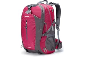 YTL Wasserdichter Wanderrucksack für Herren Damen 40L leichte Outdoor-Tasche Rucksack geeignet für Reisen und Camping, rosarot（misst 21,3 x 13,8 x 9,1 Zoll）
