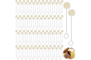 XSHAO® 100 Pièces Balle en Laine Daubers, Outil de Teinture en Cuir Laines Balle avec Manche en Métal 15 cm pour Gribouiller/Colorier/Bricolage