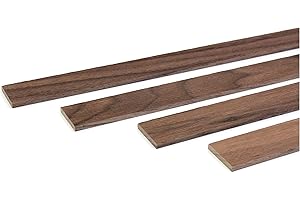 wodewa Listón de madera de nogal barnizado, 1 m, 30 x 4 mm, moldura decorativa para revestimiento de pared, techo o suelo, manualidades